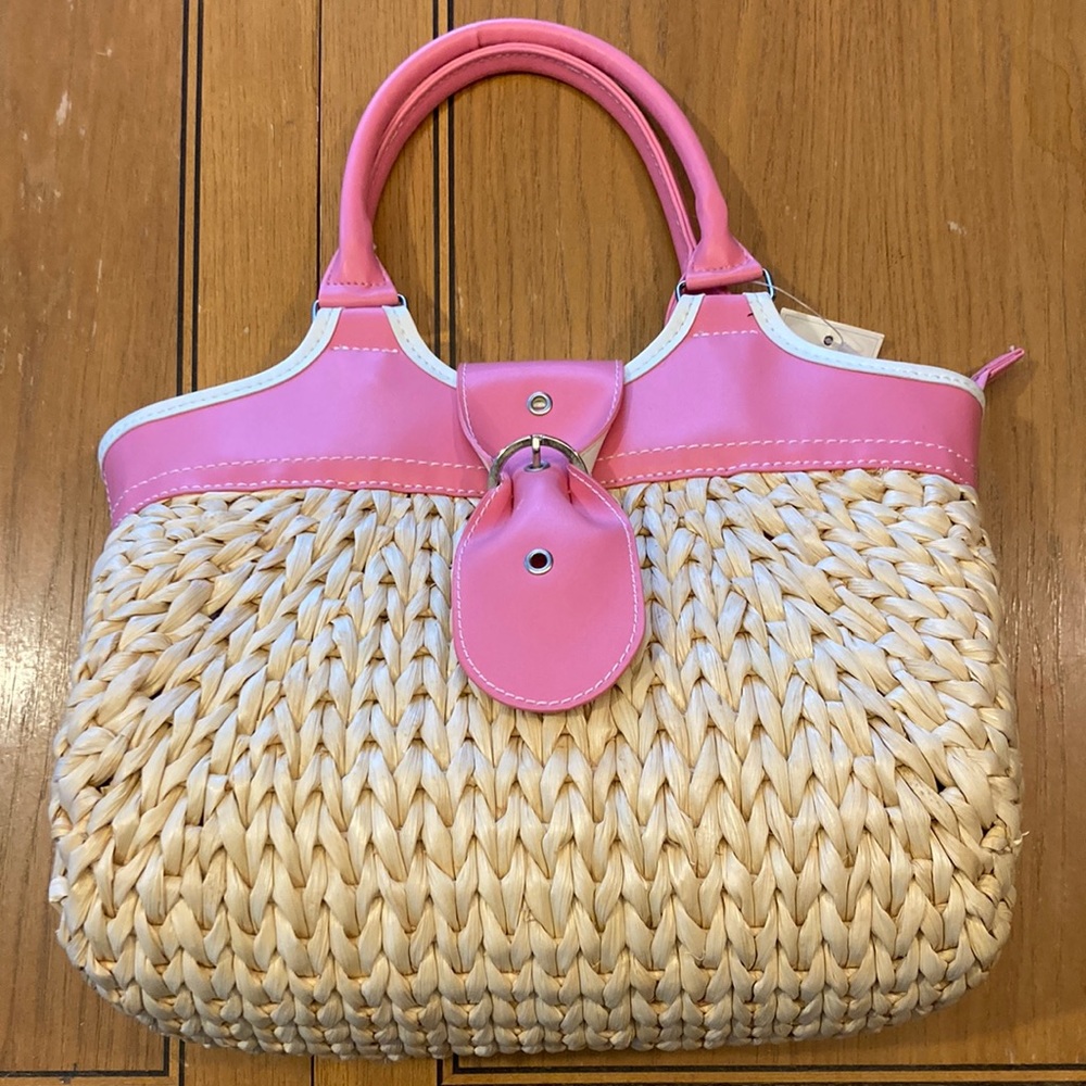 Straw Studio Pink Summer Handbag. NWT